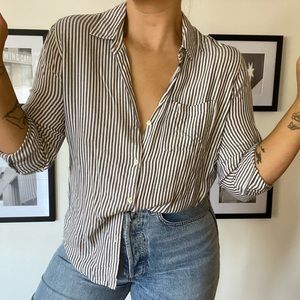 Striped button up blouse. Thread & Supply brand, size large.
